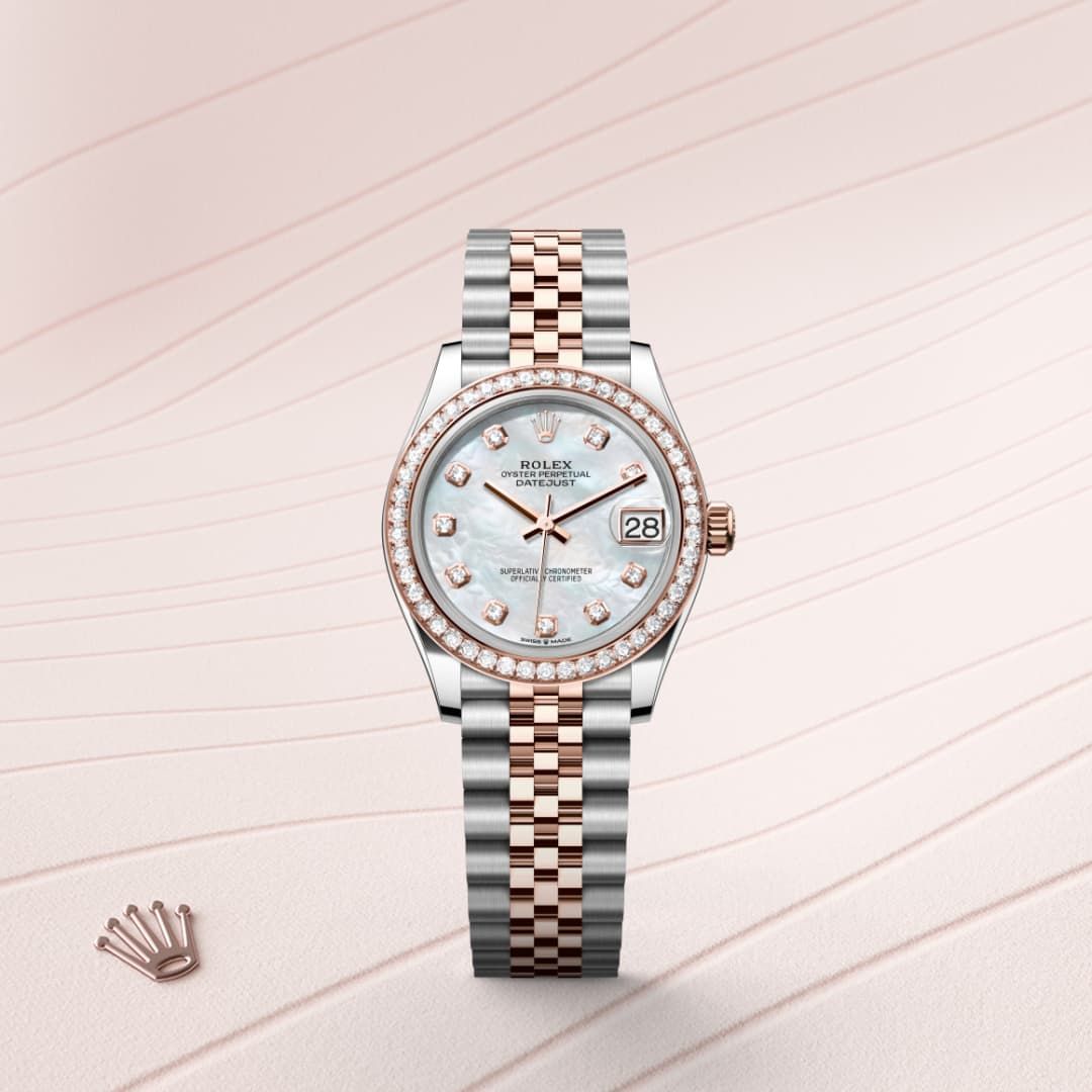 Rolex Datejust Woman Oyster, 31 mm, Oystersteel, Everose gold and diamonds (Automatic)