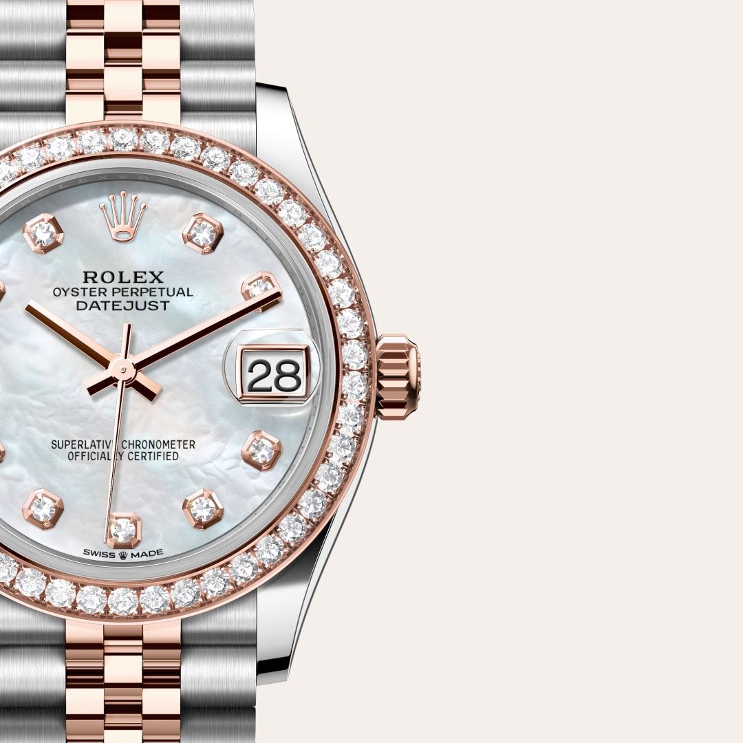 Rolex Datejust Woman Oyster, 31 mm, Oystersteel, Everose gold and diamonds (Automatic)