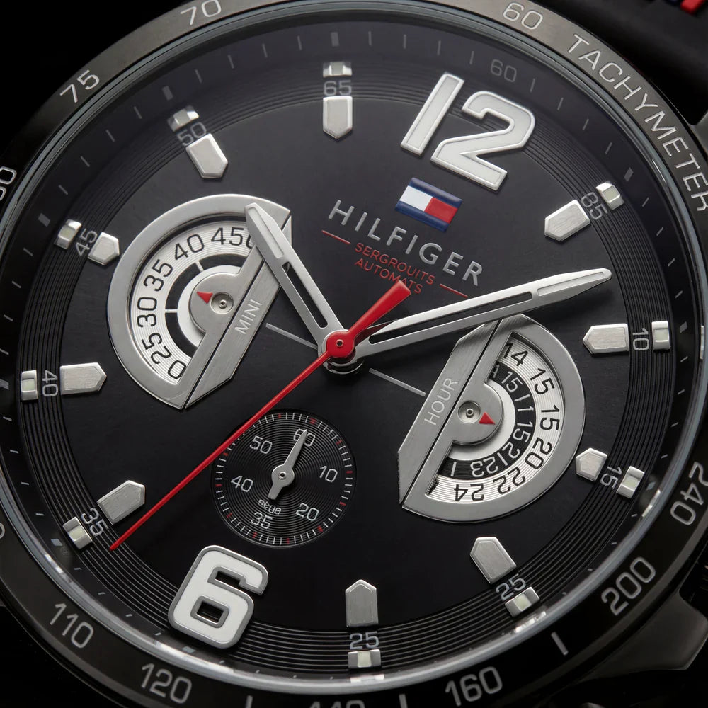Sport Black Tachymeter Chronograph Watch – Racing Edition