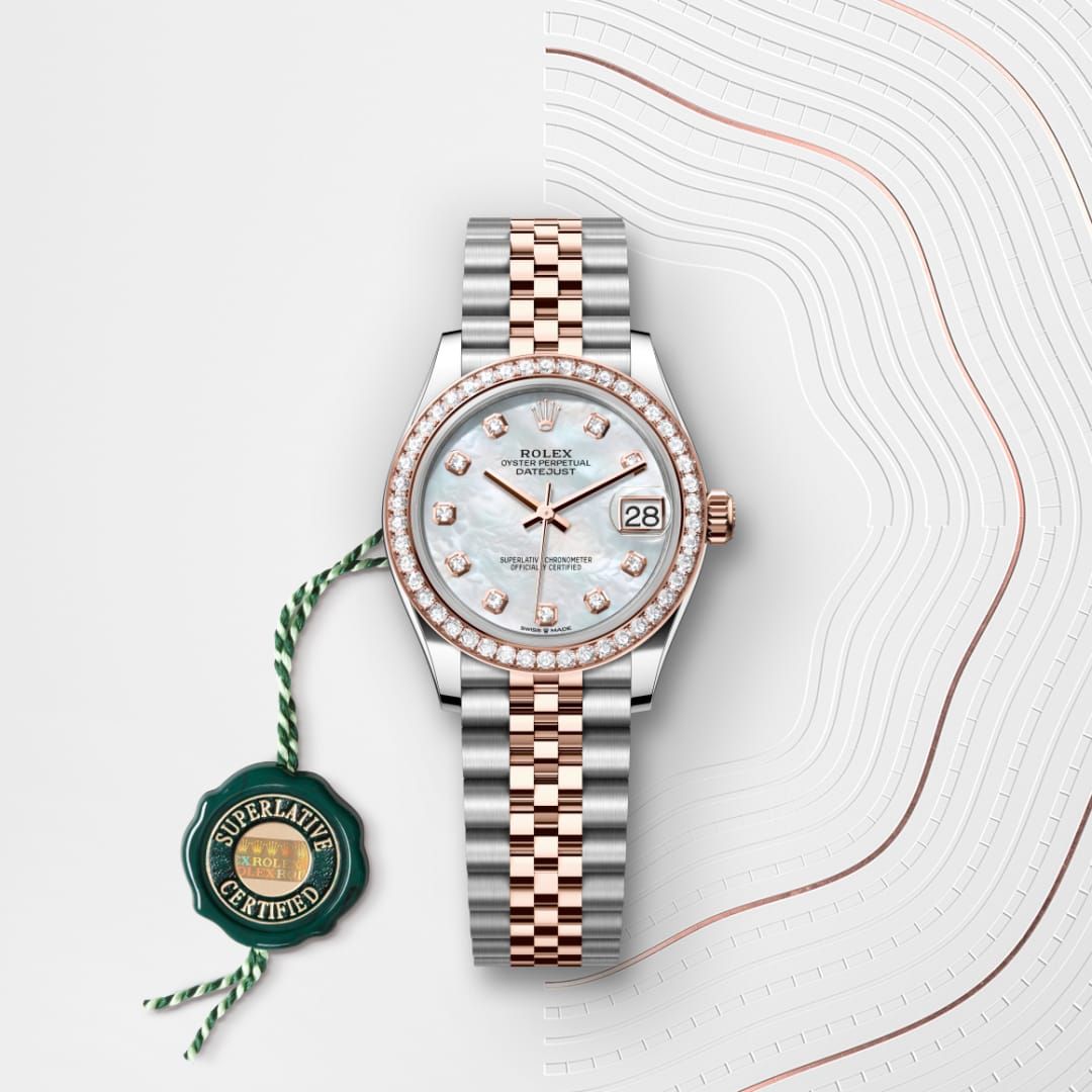 Rolex Datejust Woman Oyster, 31 mm, Oystersteel, Everose gold and diamonds (Automatic)