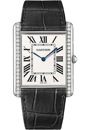 Cartier Tank Woman black leather strap
