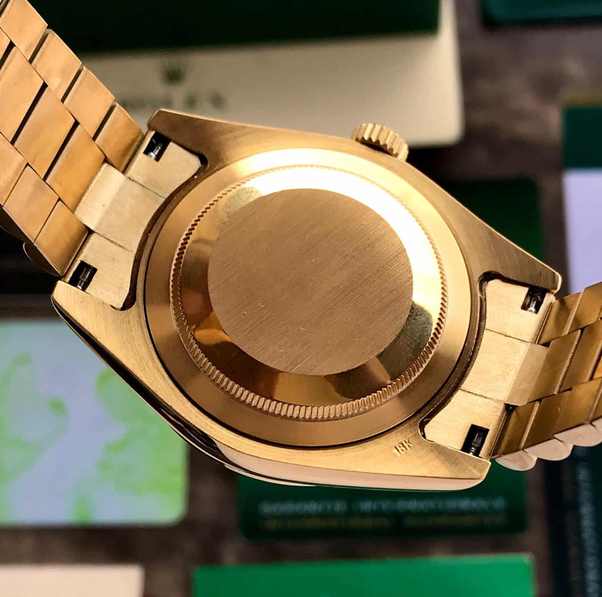 Rolex Day Date Gold Green Dial 40mm Japanese Automatic Mens Watch