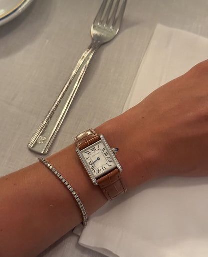 Cartier Tank Woman Brown  leather strap