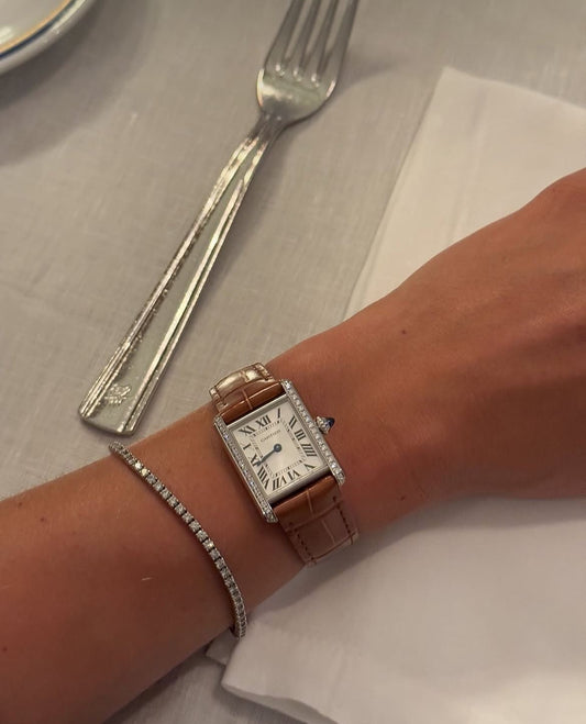 Cartier Tank Woman Brown  leather strap