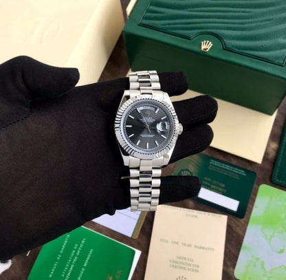 Rolex Day Date 40 Stainless Steel Grey Dial Japanese Automatic Master Quality Mens Watch