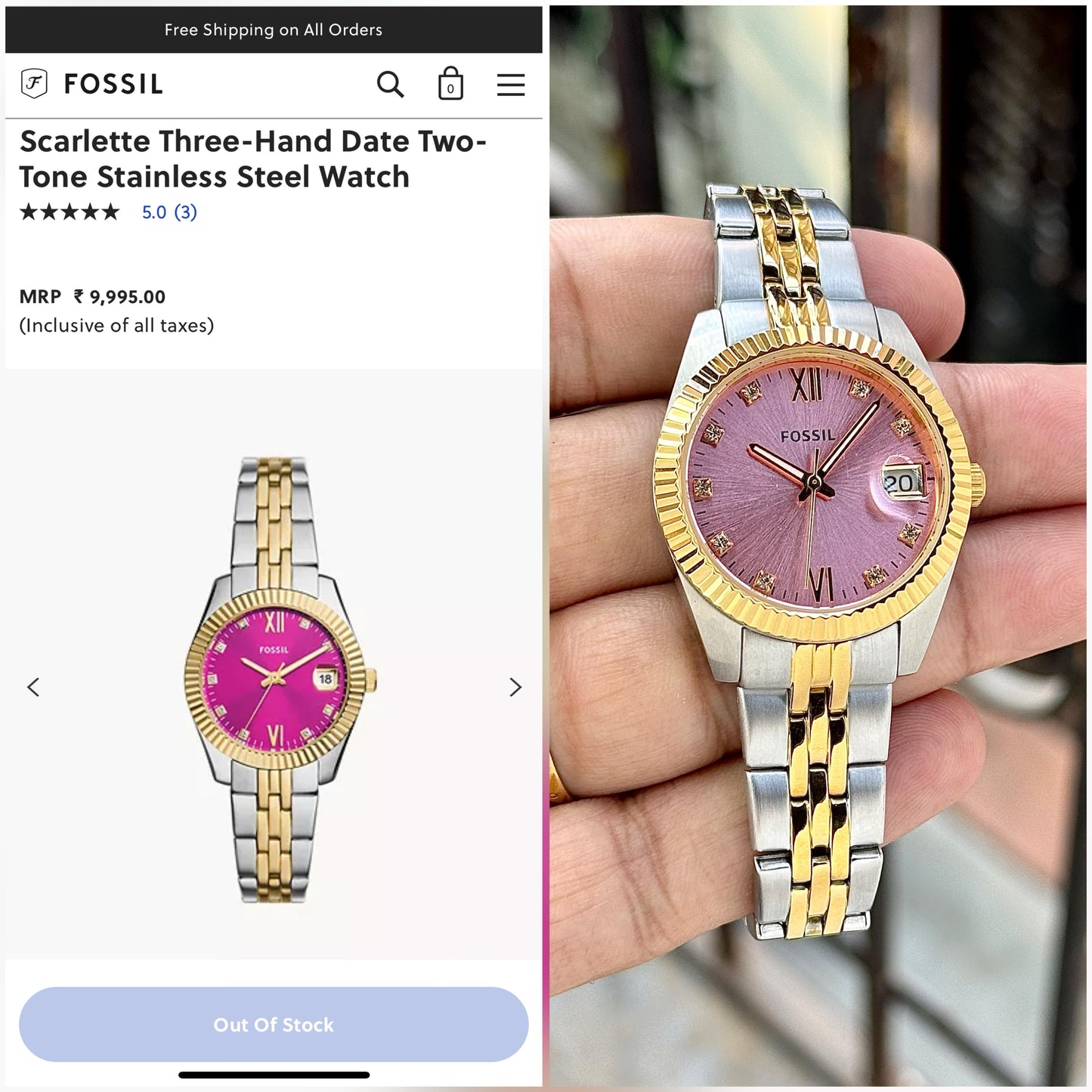 Fossil ES5337 Original Quality Japanese Machinery 😍✅