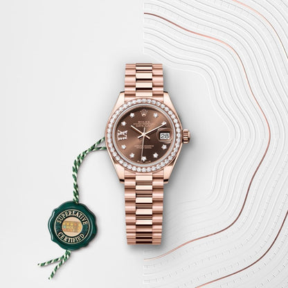 Rolex Lady-Datejust
Oyster, 28 mm, Everose gold and diamonds (Automatic)