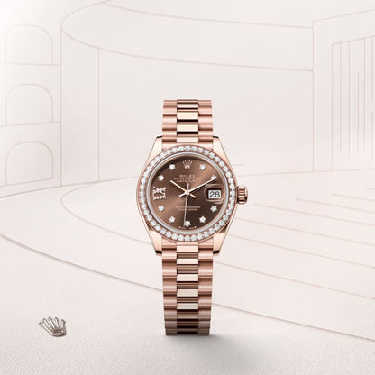 Rolex Lady-Datejust
Oyster, 28 mm, Everose gold and diamonds (Automatic)