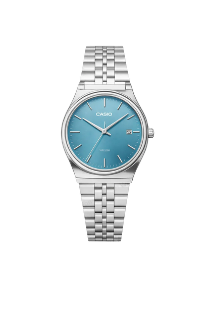 CASIO ANALOG MTP SILVER-Tiffny Blue