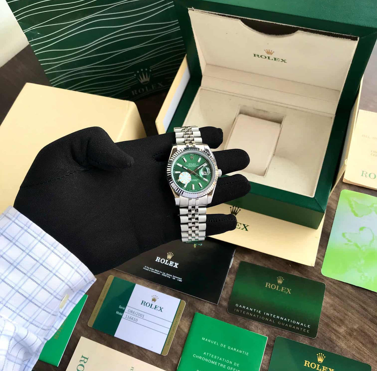 Rolex Date Just 41 Mint Green Dial & Jubli Chain Automatic Mens Watch