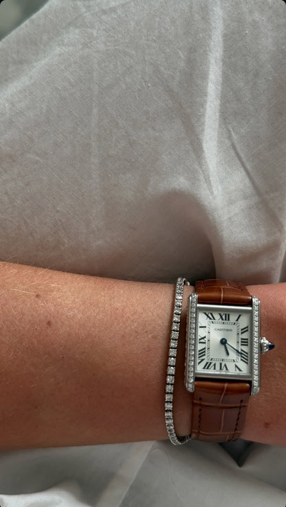 Cartier Tank Woman Brown  leather strap