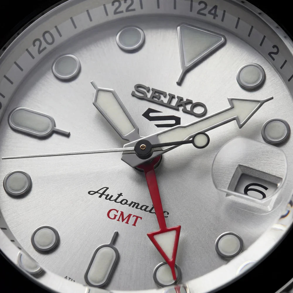 Silver Dial Pepsi GMT Automatic Steel Watch