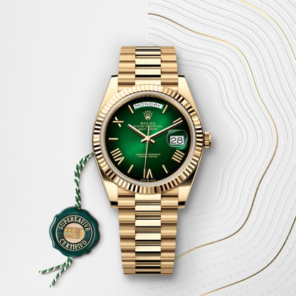 ROLEX Day-Date 41 GOLD GREEN
