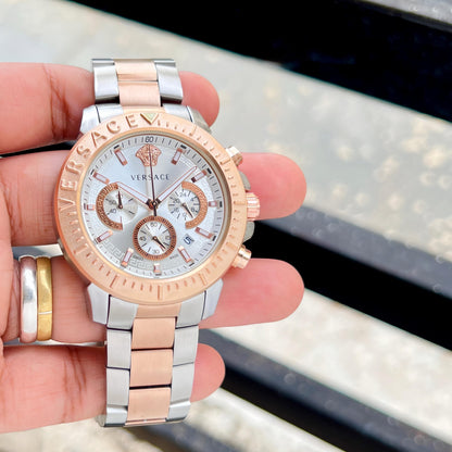 VERSACE Rose Gold Mystique Chronograph Watch