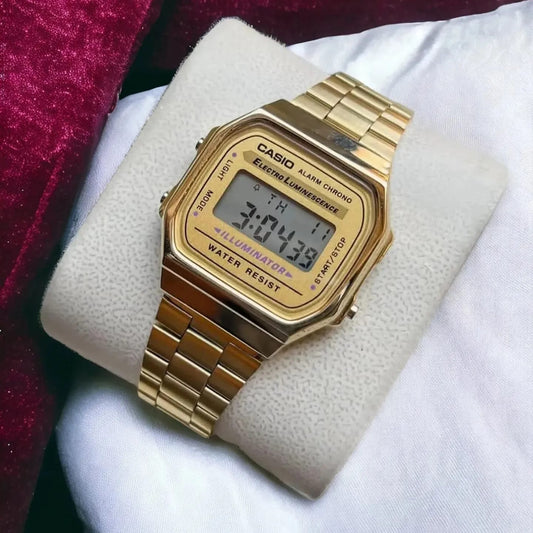 Casio Vintage A168 Inspired Watch (Gold) | Classic Unisex Digital Style