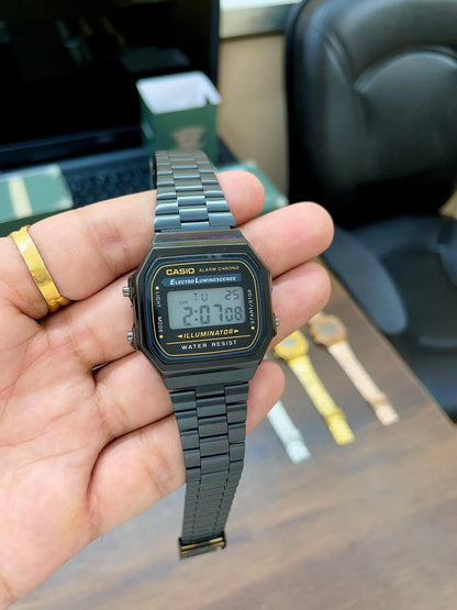 Casio Vintage A168 Inspired Watch (Black) | Classic Unisex Digital Style
