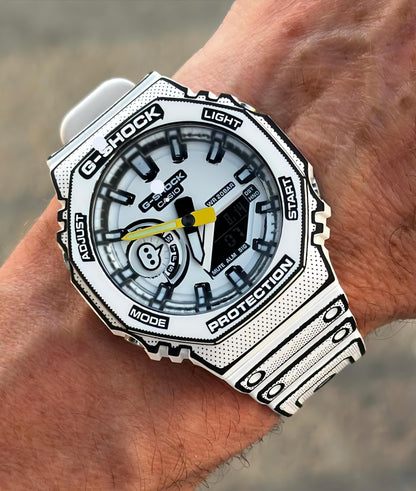G-Shock GA-2100 Inspired Watch | White Manga Edition Design
