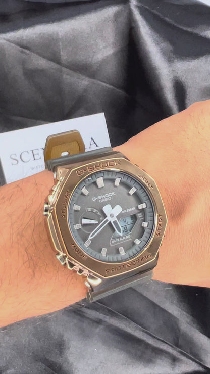 G-Shock GM-2100 Inspired Watch | Premium Brown Metal Finish