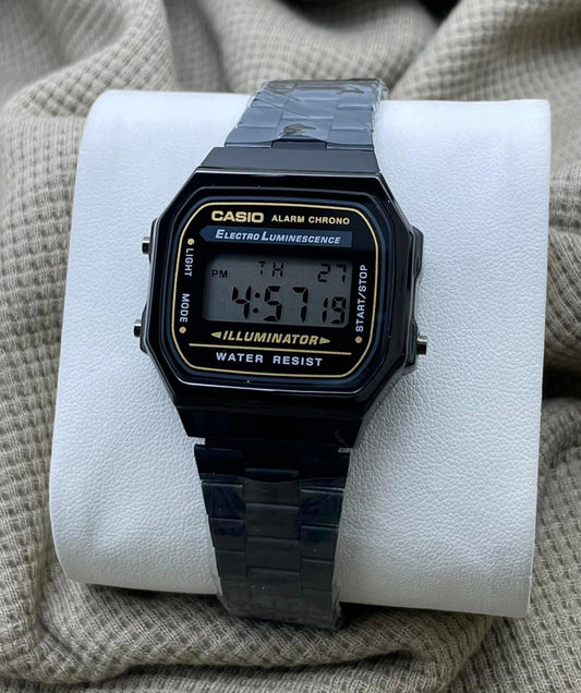 Casio Vintage A168 Inspired Watch (Black) | Classic Unisex Digital Style