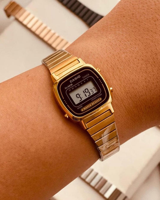 Casio Vintage Inspired Watch (Gold) | Elegant Small Dial Design