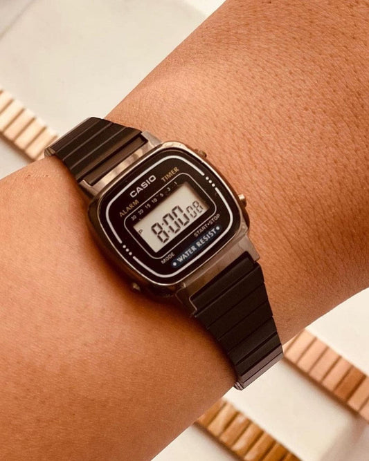 Casio Vintage Inspired Watch (Black) | Elegant Small Dial Design