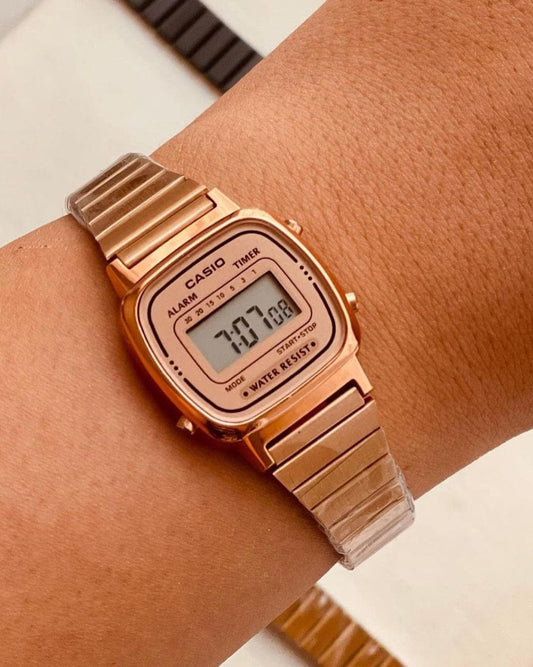 Casio Vintage Inspired Watch (Rose Gold) | Elegant Small Dial Design